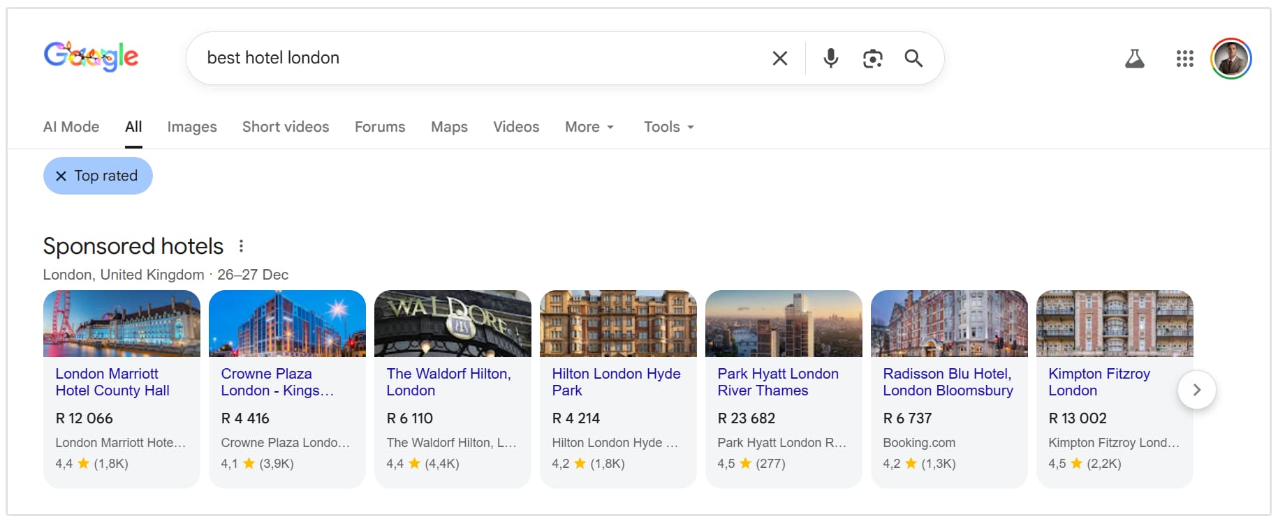Google検索におけるスポンサードリンク